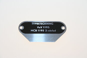 Typskylt VoV 1195 NOS