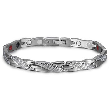 Magnetarmband i rostfritt stål  -Silver