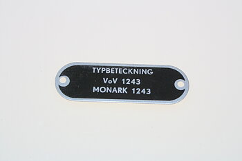 Typskylt VoV 1243 NOS