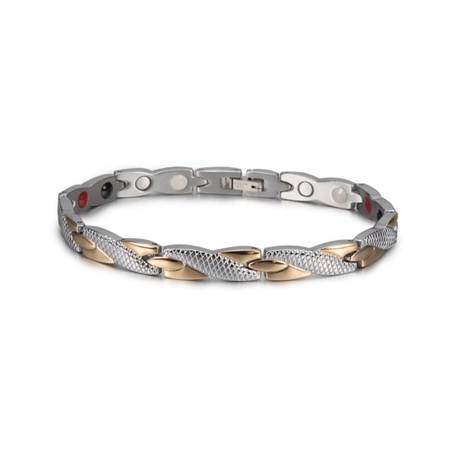 Magnetarmband i rostfritt stål  med 18K Roséguldplätering - 2