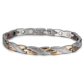 Magnetarmband i rostfritt stål  med 18K Roséguldplätering