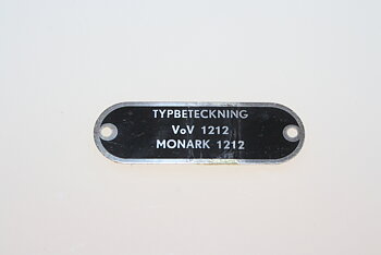 Typskylt VoV 1212 NOS