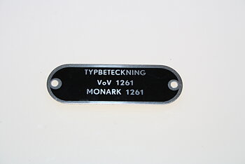 Typskylt VoV 1261 NOS