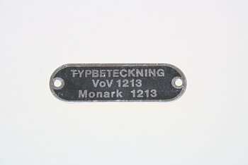 Typskylt VoV 1213 NOS
