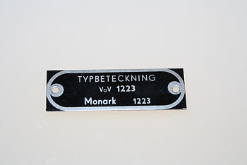 Typskylt VoV 1223 NOS
