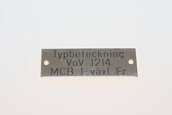 Typskylt VoV 1214 NOS