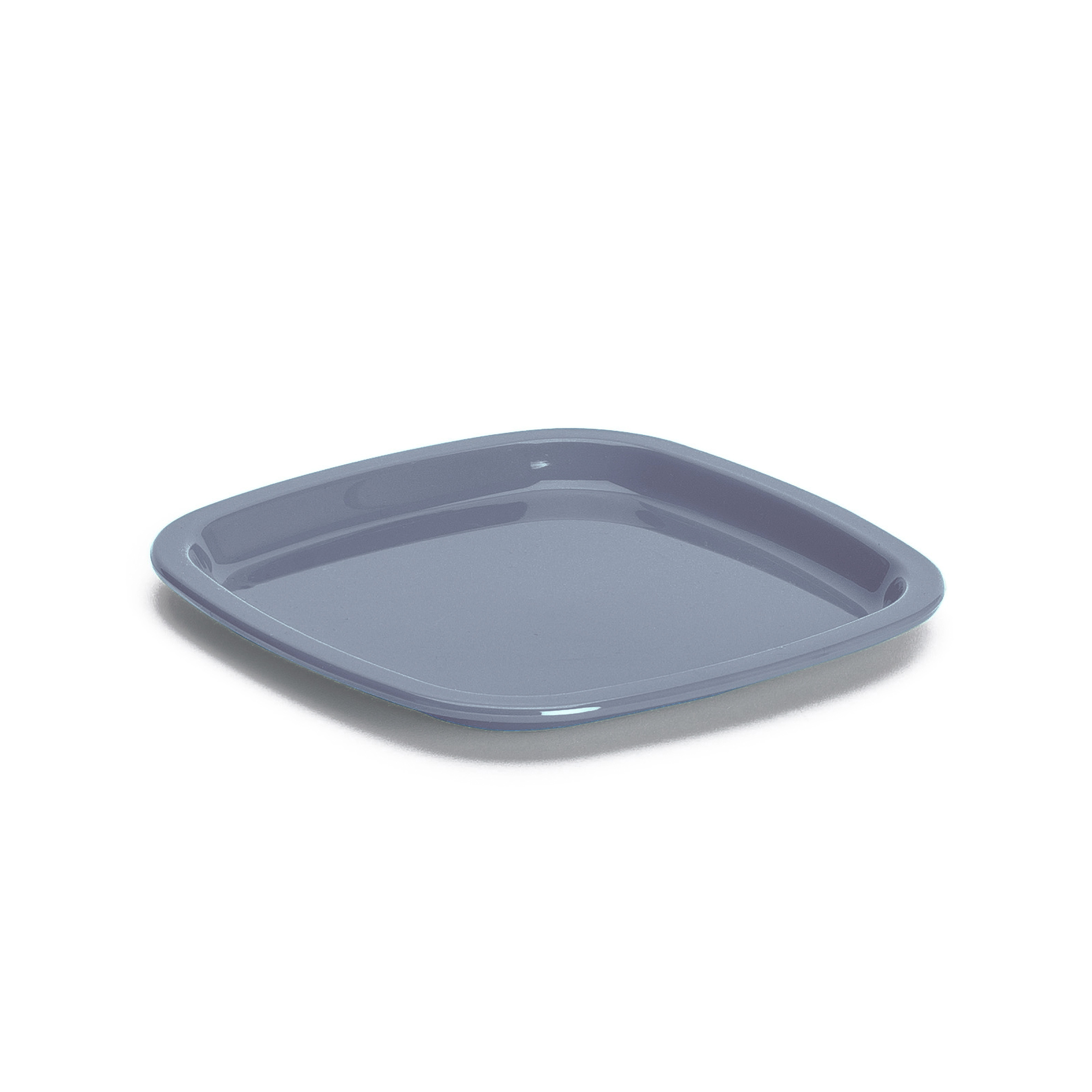 Kvadratisk assiett i SAN-plast, grå