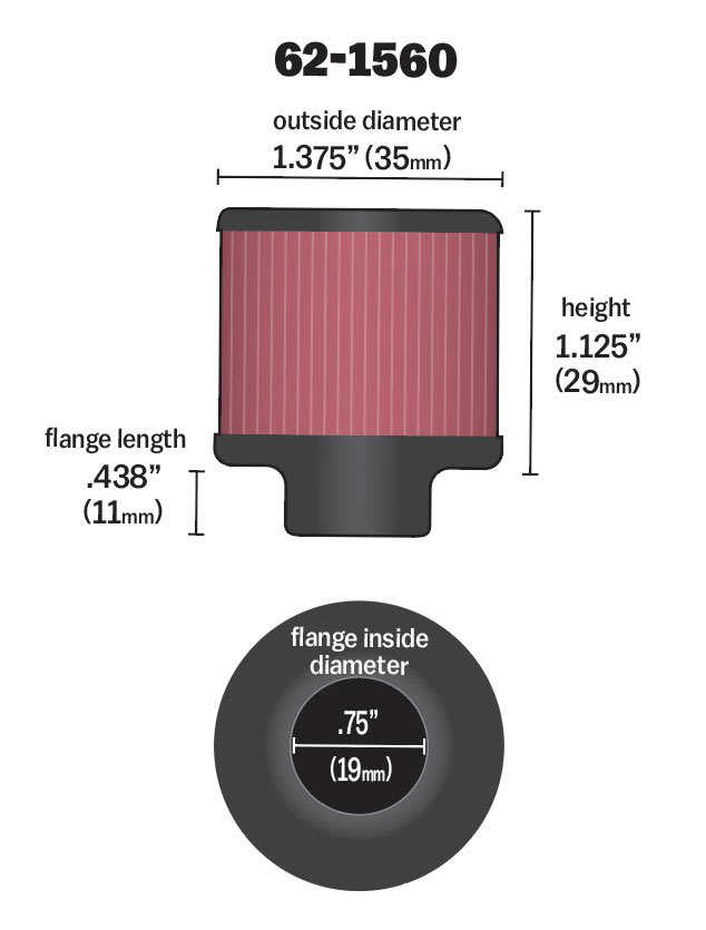 K&N Vevhusfilter 19mm (0,75") - 2