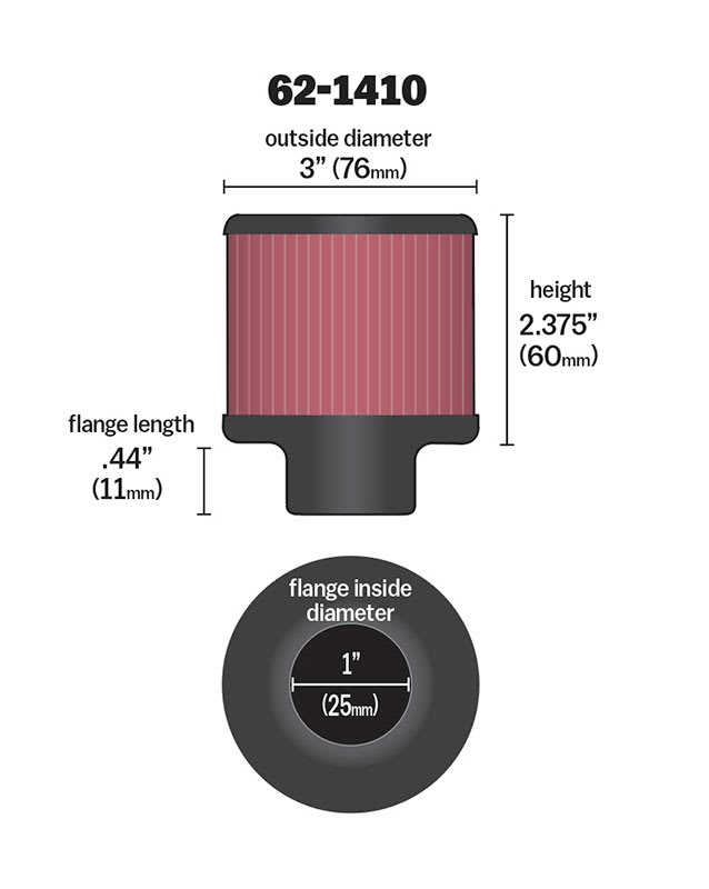 K&N Vevhusfilter 25mm (1") - 2