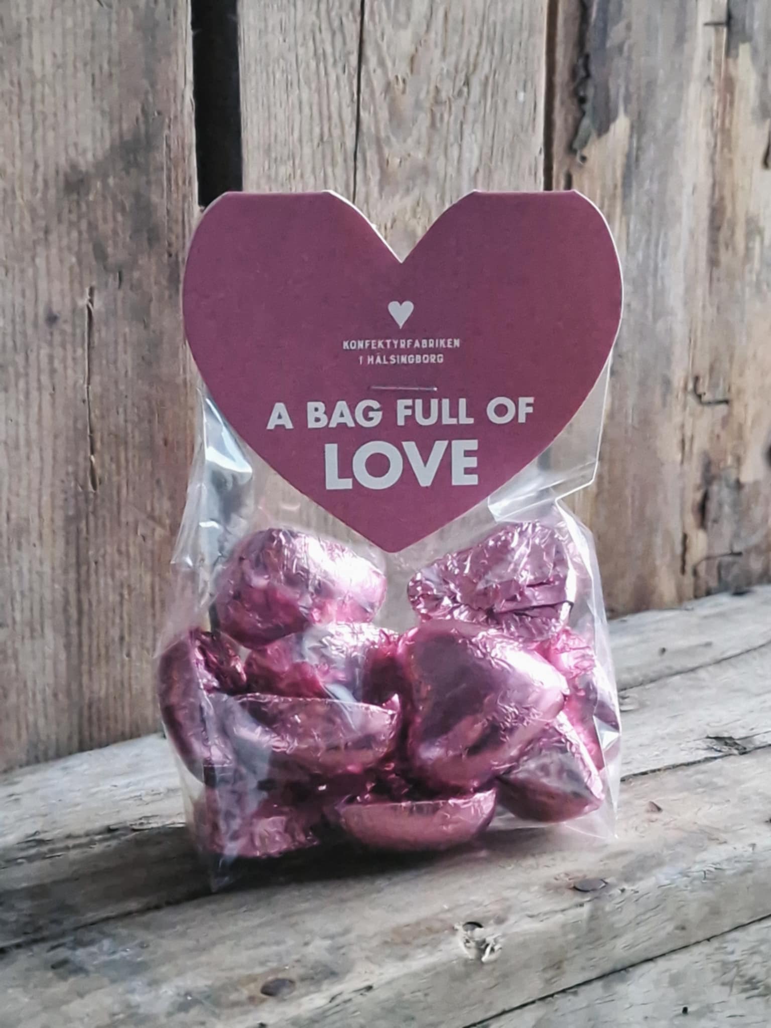 Nougathjärtan - A bag full of love - Konfektyrfabriken i Hälsingborg
