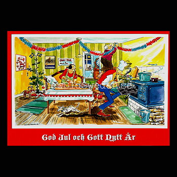 Julkort - God Jul och Gott Nytt År - Kronblom Nr: 9 av 26 - Vykort A5