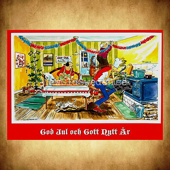 Julkort - God Jul och Gott Nytt År - Kronblom Nr: 9 av 26 - Vykort A5