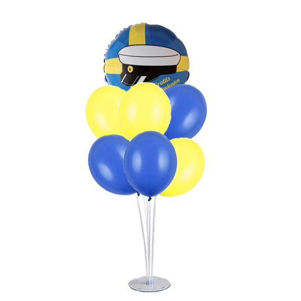 Ballongbukett | 7-pack | Student | Gul och blå