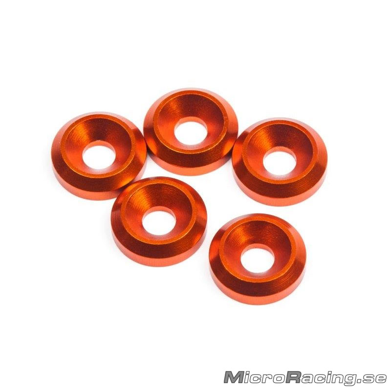 DEAL* HB RACING - M3 Bricka, Försänkt, Orange, Aluminium, 5st