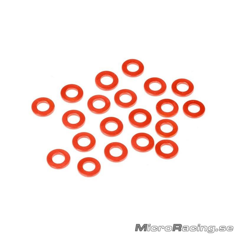 DEAL* HB RACING - M3x6x0.75mm Washer, Orange, Aluminum, 20pcs