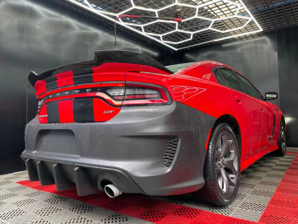 SRT 2021 Style Bakre Stötfångare + Diffuser Med Fenor (CHARGER 15-21) - 7