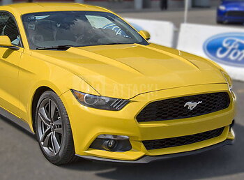 OE Style Aluminum Huv - Olackad (MUSTANG 15-17 GT, Ecoboost, V6)