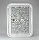  Bricka 27x20 cm, Stockholm, vit/svart text