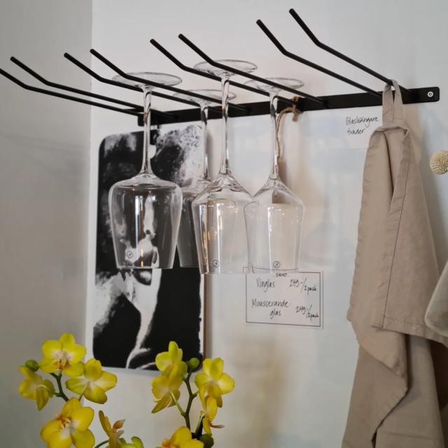 Glass hanger 4 rows - Black