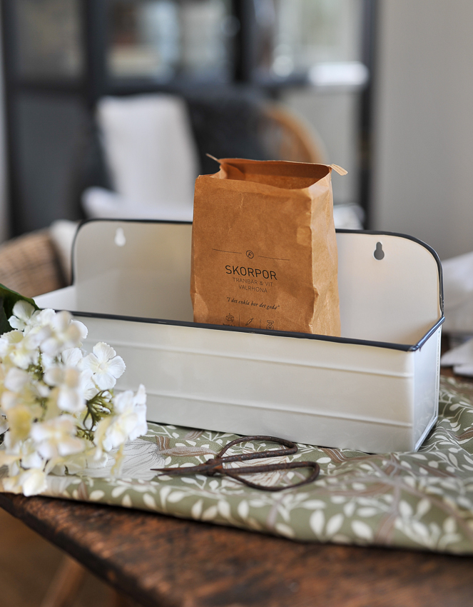 Wall box - Box - White Enamel - Oblong - 35 cm