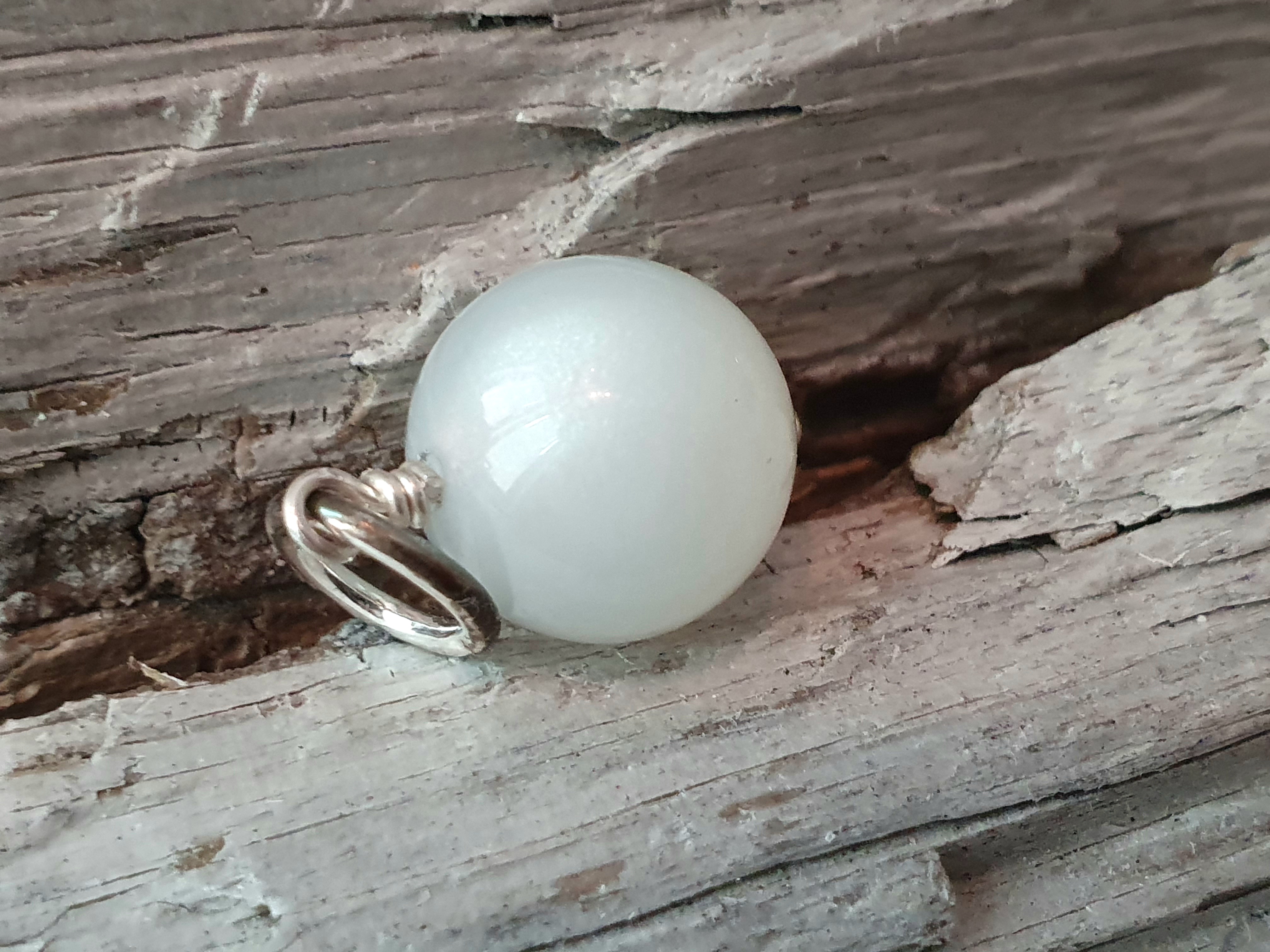 JOD Bubbles: Månsten kula ca. 12mm hänge 925-silver