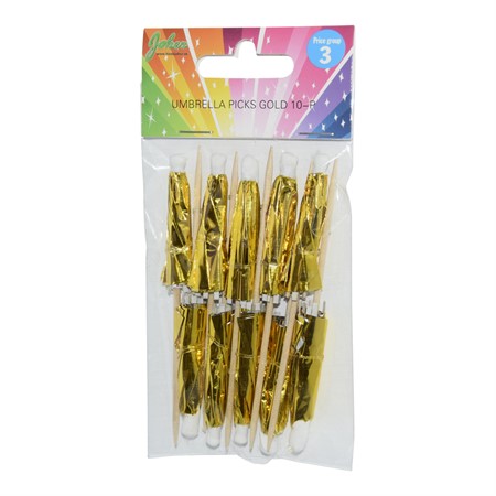 Umbrella Picks gold 10-p - 3