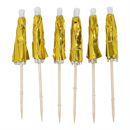 Umbrella Picks gold 10-p - 2