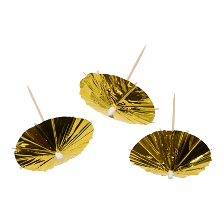 Umbrella Picks gold 10-p