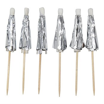 Umbrella Picks silver 10-p