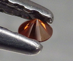 Diamante rojo naranja redondo genuino muy raro de 1,7 mm natural - 2