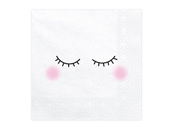 Servetter | 20-pack | Blundande ansikte | Rosa & vit