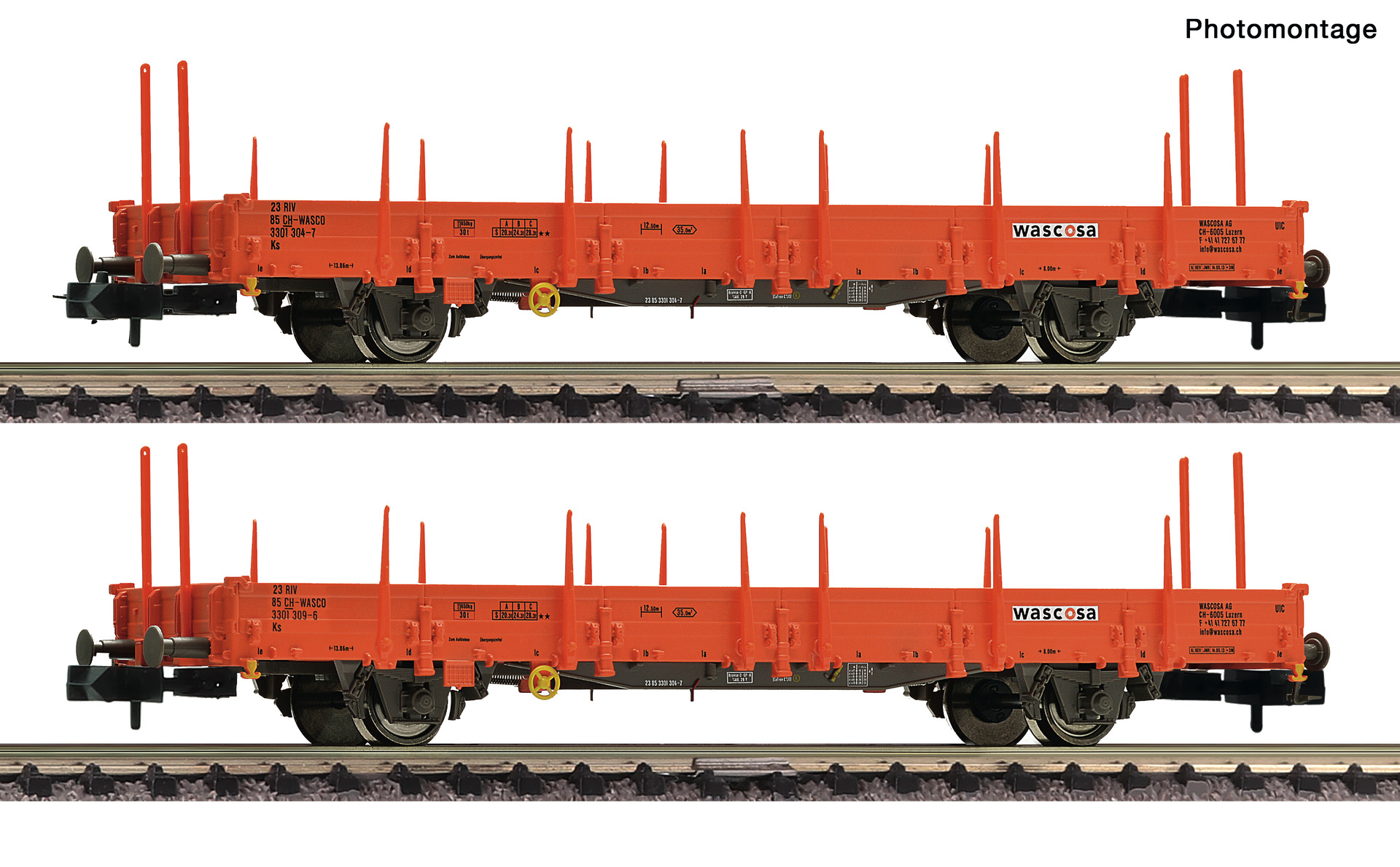 2 piece set: Swivel stake wagons, Wascosa