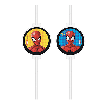Papperssugrör | 6-pack | Spiderman