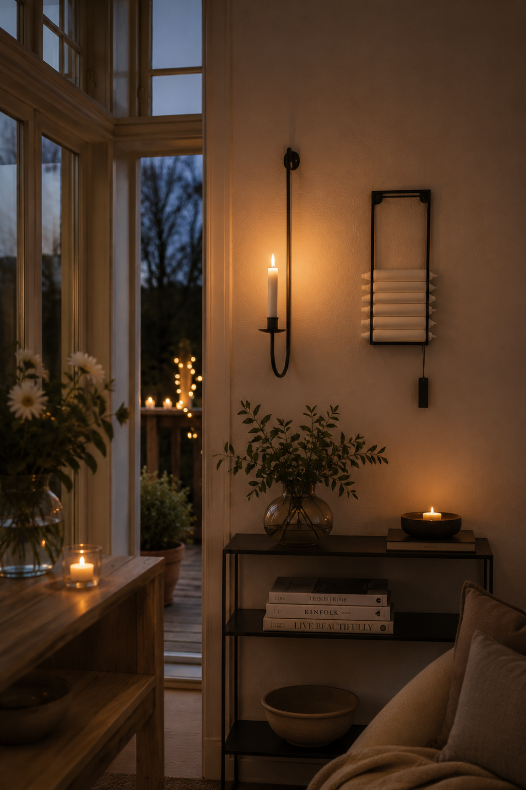 Candle storage candle holder black - 25x14 cm