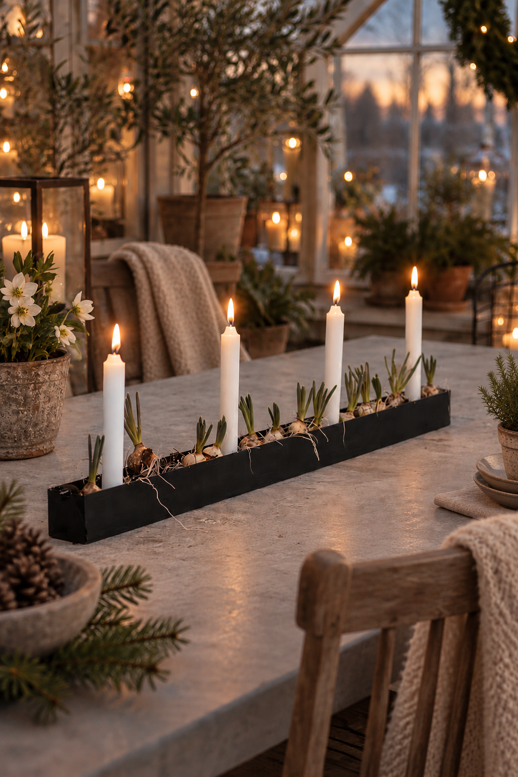 Candle holder - Candle box - Black - 80 cm - 6