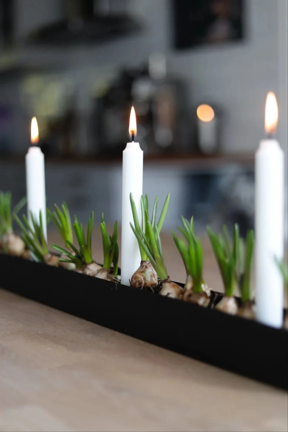 Candle holder - Candle box - Black - 80 cm