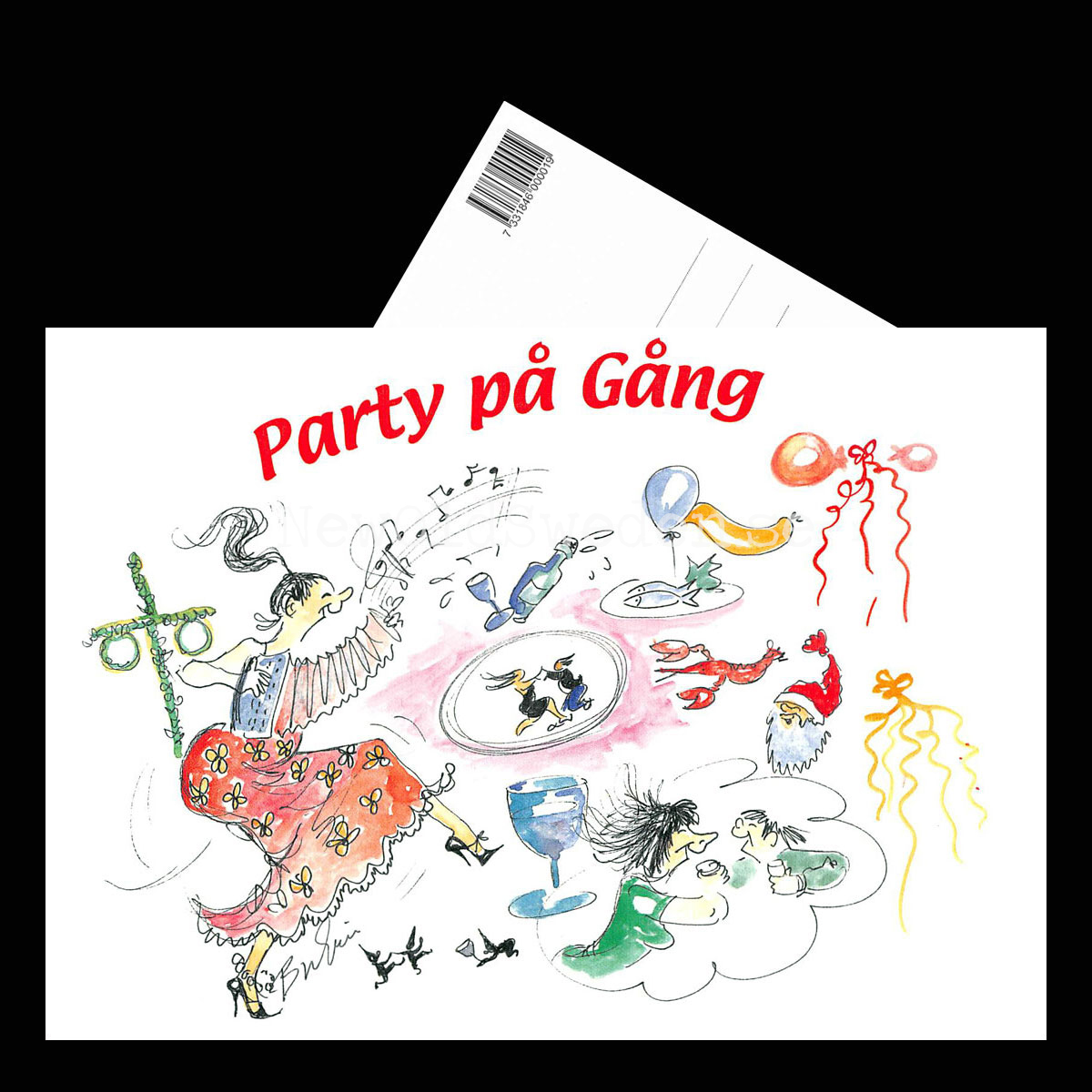 Party på Gång - Åretrunt - 1980-tal - Bror-Eric Bergqvist Texter - 18 av 18 Vykort A5 - 3