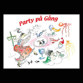 Party på Gång - Åretrunt - 1980-tal - Bror-Eric Bergqvist Texter - 18 av 18 Vykort A5