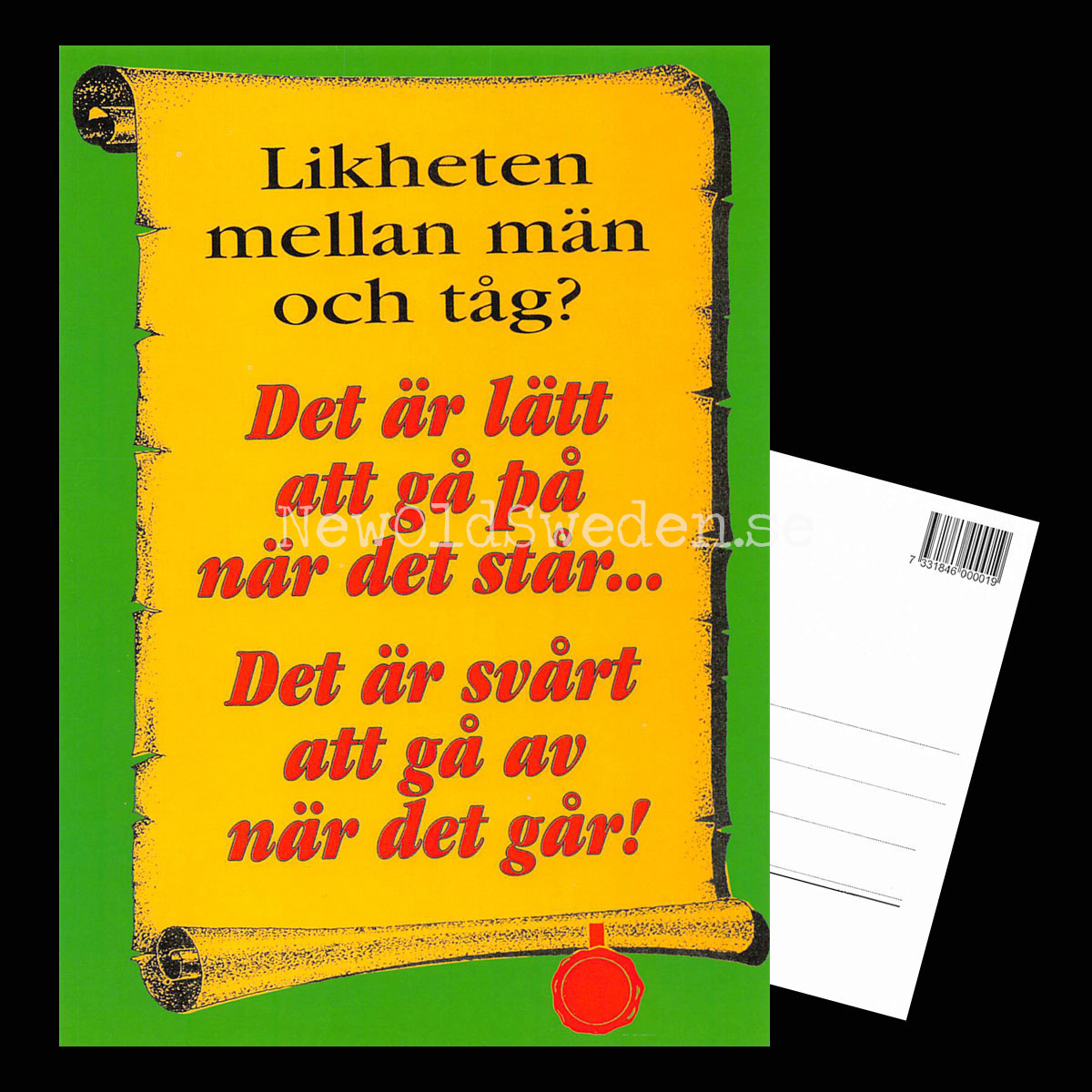 Likheten mellan män och tåg - 1980-tal - Bror-Eric Bergqvist Texter - 15 av 18 Vykort A5 - 3