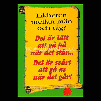 Likheten mellan män och tåg - 1980-tal - Bror-Eric Bergqvist Texter - 15 av 18 Vykort A5