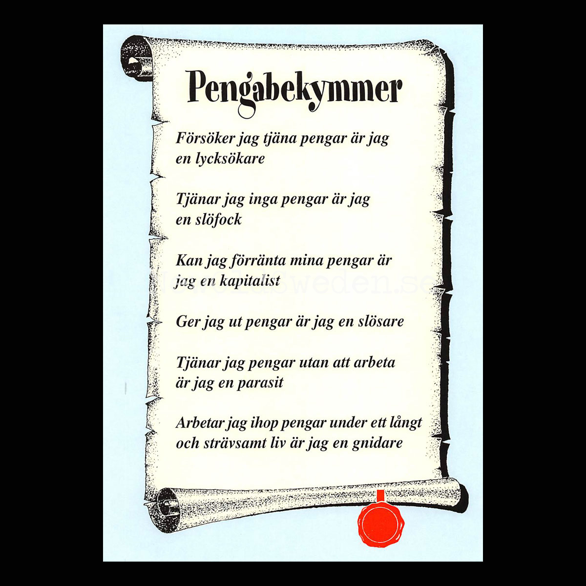 Pengabekymmer - 1980-tal - Bror-Eric Bergqvist Texter - 13 av 18 Vykort A5