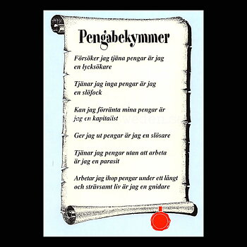 Pengabekymmer - 1980-tal - Bror-Eric Bergqvist Texter - 13 av 18 Vykort A5