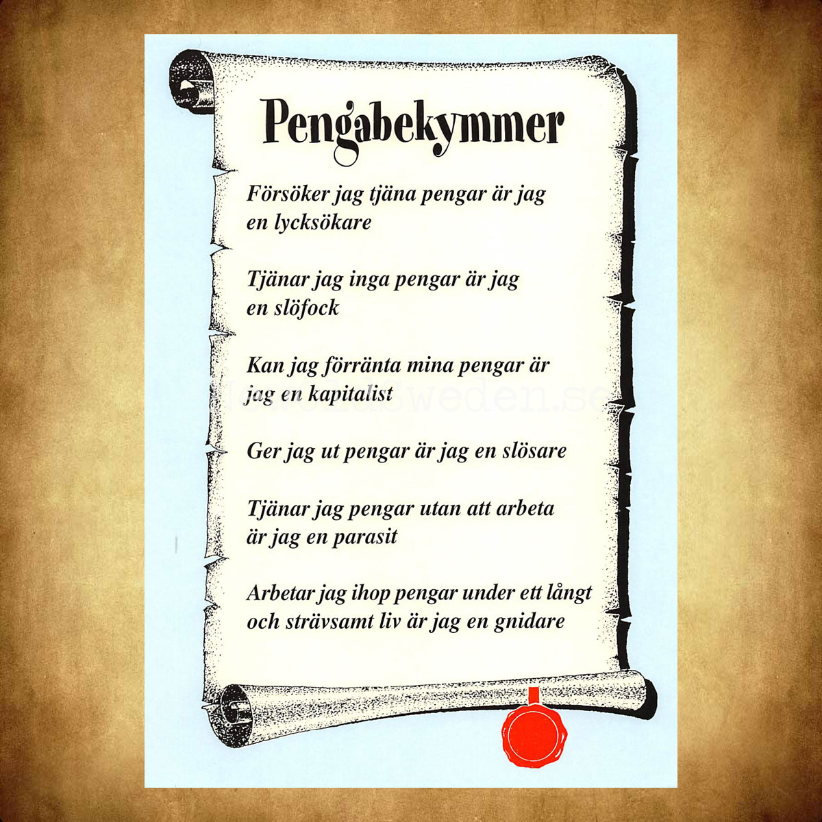 Pengabekymmer - 1980-tal - Bror-Eric Bergqvist Texter - 13 av 18 Vykort A5 - 2
