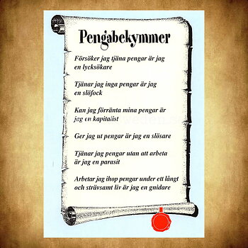Pengabekymmer - 1980-tal - Bror-Eric Bergqvist Texter - 13 av 18 Vykort A5