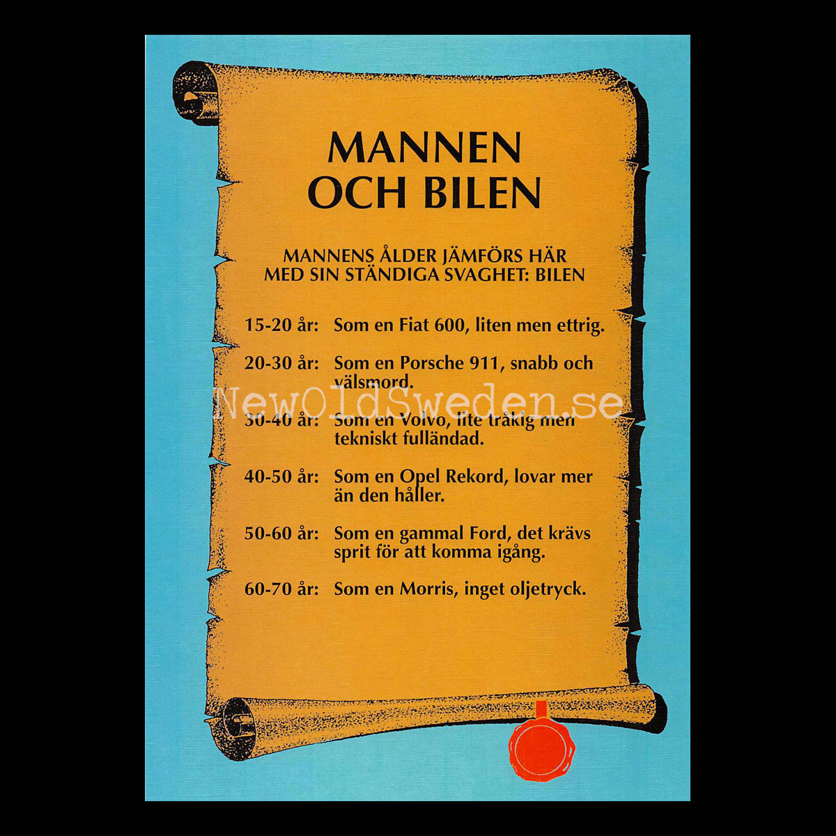 MANNEN OCH BILEN - 1980-tal - Bror-Eric Bergqvist Texter - 7 av 18 Vykort A5