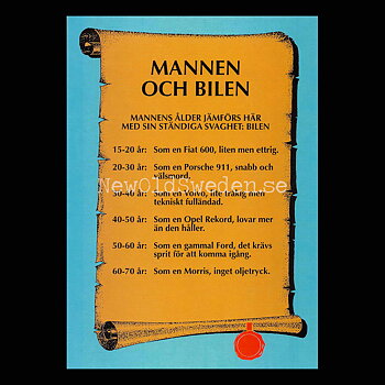 MANNEN OCH BILEN - 1980-tal - Bror-Eric Bergqvist Texter - 7 av 18 Vykort A5