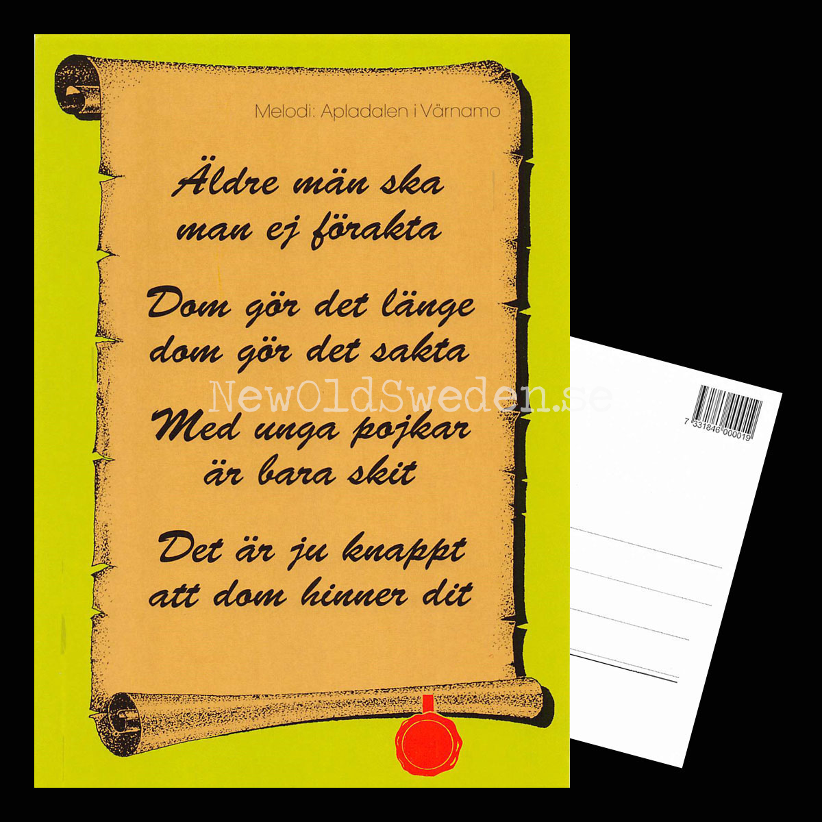 Äldre man ska man . . . - 1980-tal - Bror-Eric Bergqvist Texter - 6 av 18 Vykort A5 - 3