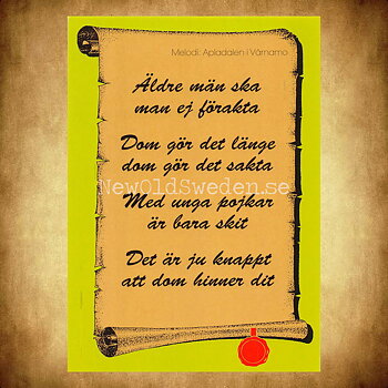 Äldre man ska man . . . - 1980-tal - Bror-Eric Bergqvist Texter - 6 av 18 Vykort A5