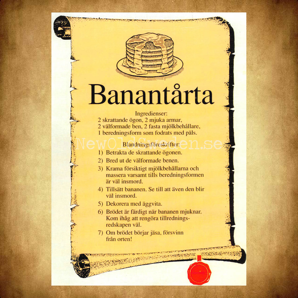 Banantårta - 1980-tal - Bror-Eric Bergqvist Texter - 3 av 18 Vykort A5 - 2