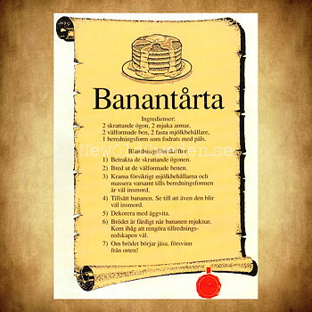 Banantårta - 1980-tal - Bror-Eric Bergqvist Texter - 3 av 18 Vykort A5